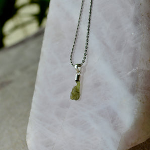 Moldavite Silver Necklace