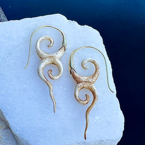 Brass & Bone River Goddess Earrings