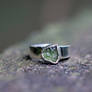 Moldavite Silver Ring (Size : 7)