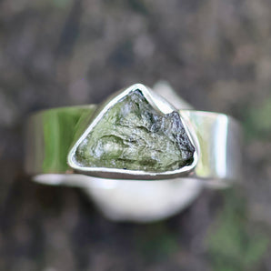 Moldavite Sterling Silver Ring (Size:7)