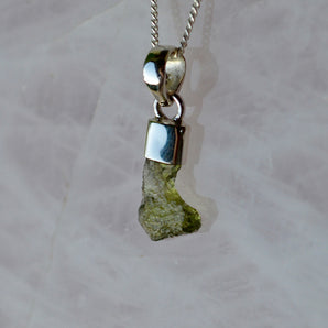 Moldavite Silver Necklace