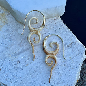 Brass & Bone River Goddess Earrings