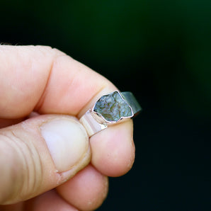 Moldavite Ring Silver Ring (size: 10)