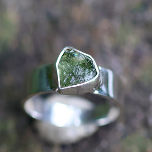 Moldavite Silver Ring (Size : 7)