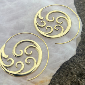 Brass Eternal Wave Earrings