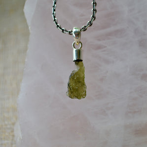 Moldavite Silver Necklace