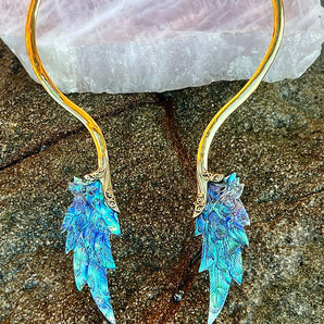 Paua Shell & Brass Angel Wing Necklace