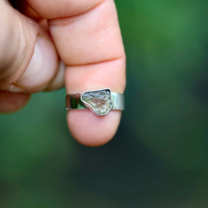 Moldavite Sterling Silver Ring (Size:7)