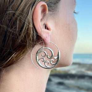 Silver Eternal Wave Earrings