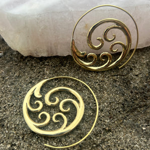 Brass Eternal Wave Earrings