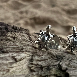 Silver Baby Turtle Studs