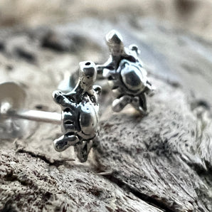 Silver Baby Turtle Studs