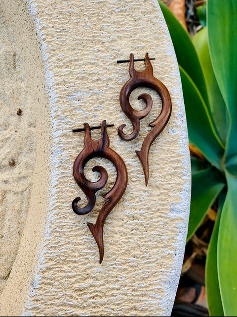 Tribal wood deals earrings